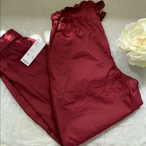 NWT Ski jogger raspberry color paper bag pant